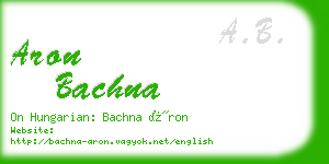 aron bachna business card